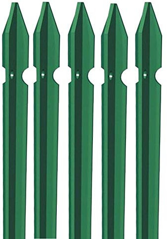 5x PALETTO A T IN FERRO PLASTIFICATO VERDE PALO PER RECINZIONE (225)