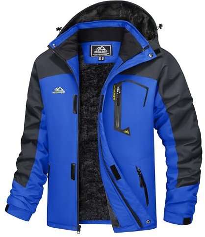 MAGCOMSEN Ski Jacket Men Winter Coats for Men Skiing Snowboard Snow Jacket Rain Coats Warm Waterproof Insulated Jacket Blue XL
