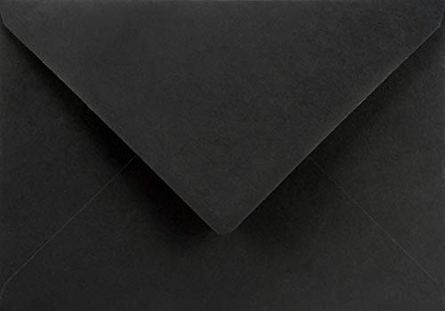 Netuno 100 buste lettere nere formato C5 162x 229 mm 120g Burano Nero buste da lettera grandi nere lembo a punta buste lusso per condoglianze lutto biglietti inviti partecipazioni matrimonio Natale