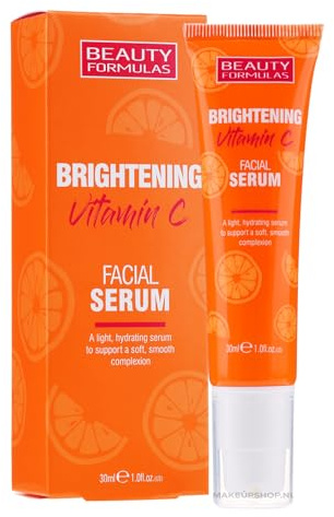 Vitamin C Facial Serum – Beauty Formulas Brightening Serum 30ml – Hydrating, Lightweight, Anti-Dark Spot & Glow Booster for All Skin Types