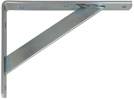 Amig - Regalwinkel Edelstahl | Metallwinkel für Regale | Regalhalterung | Farbe Verzinkt | Maße: 500 x 325 mm | Empfohlenes max. Gewicht: 250 kg