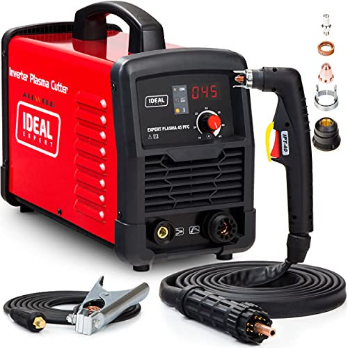 Ideal EXPERT PLASMA 45 PFC Decoupeur Plasma 230V 45A IGBT, Allumage BLOW BACK, Épaisseur de coupe maximale jusqu'à 28 mm, Plasma Cutter, Torche Plasma EURO IPT40/4,4m
