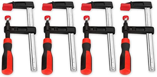 4PCS Serre-joints à Barres, 50 x 150 mm En acier Serres-joint à Une Main F Pince à Bois En fonte malléable Avec protection de la de serrage Pour le travail du bois Outils à