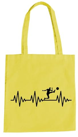 Herzschlag Fussball Baumwolltasche - Ekg WM EM Soccer Football Kicken Training Gelb