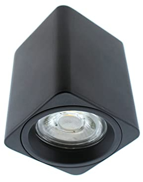 wonderlamp - Foco Superficie BASIC Negro, Lámpara techo Rectangular, Luz Focalizada, Bombilla gu10