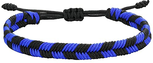 JENDEAR SHINE Bracciale in Corda Intrecciata per Uomo, Bracciale in Nylon Regolabile a Quadretti Intrecciati a Mano, Regalo di Compleanno per Amicizia per Uomo
