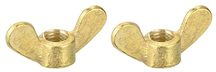 sourcing map 2 Stück Messing Flügelmutter M10 Schmetterling Mutter Hand Twist Tighten Befestigung für Möbel Maschinen Elektronische Geräte