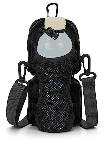 DONGKER Wasserflaschenhalter, Faltbarer Flaschenhalter, Wasserflasche Tasche mit Verstellbarem Schultergurt zur Befestigung am Gürtel oder Rucksack für alle gängigen Trinkflaschen