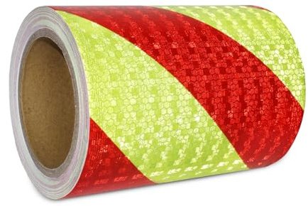 XFXIA Reflective Tape Waterproof Reflective strip 15cm*10m Red & Yellow | High Vis Reflector Tape Safety Warning Adhesive Tape Outdoor for Vehicles Car Truck Motorcycle Trailer Camper on Night