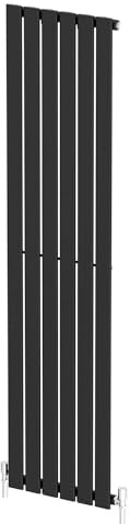 Radiant Living Black Vertical Radiator 1800 x 452mm – Single Flat Panel Designer Radiator, High Efficiency Modern Steel Heating for Living Room & Bathroom