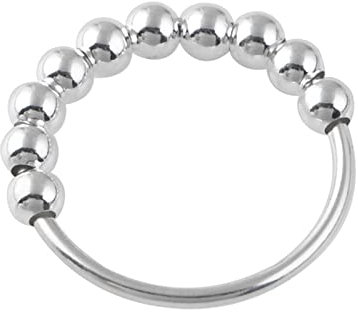 Skcess Damenring Silber, Eheringe Silber Angst-Spinner-Perle Geschenke für Damen Frauen Freundin Größe 53 (16.9)