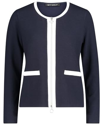 Betty Barclay Skjortjacka för kvinnor med struktur, Patch Dark Blue/Cream, 44