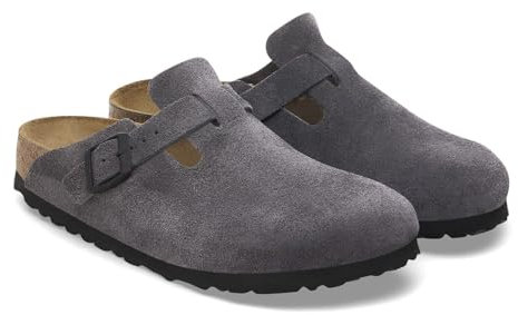 Birkenstock Boston Suede Leather Velvet Grey Normale Weite Gr. 40