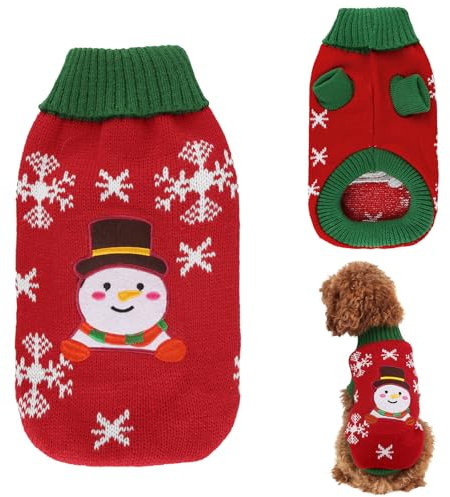 Lyneun Hundepullover Weihnachten, Hund Weihnachten, Weihnachtspullover Hunde, Warm Pullover für Hunde, Strickpullover für Hunde, Hunde Pullis Haustier Kostüm Mantel