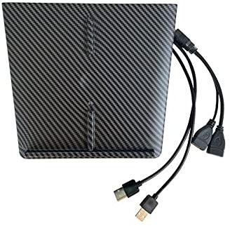 Wivplex Car Wireless Charger, for Tesla, Model 3 Center Console Charge Onboard Qc3 Dual USB Port Phone Holder Phone 11 Charging Plate Wireless Chargers(Carbon fiber)