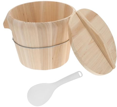 Cabilock 1 Cubo De Vapor Para Sushi De Arroz Cuencos De Arroz Bañera Japonesa Para Mezclar Arroz Cuencos De Arroz Japoneses Utensilio De Cocina Cubo De Arroz Vapor Con Tapa