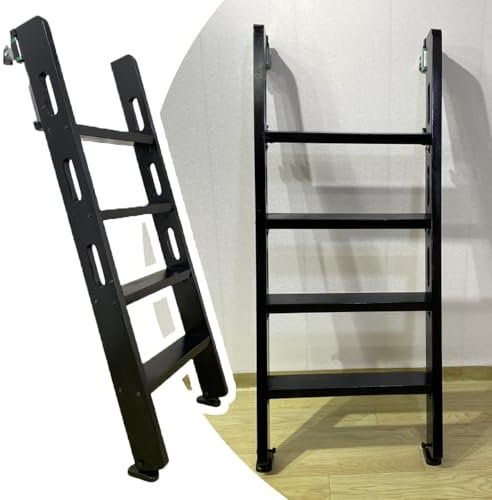 HAEKEBC Wood Bunk Bed Ladder 50in 55in 60in Adjustable Climbing Ladder Replacement Wood Ladder Wide Step Bed Ladder For Home Loft(150cm/60inch)
