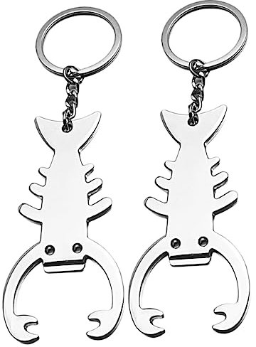 Cabilock Llavero Abrebotellas Langosta Portátil 2 Piezas Acero Inoxidable Color Plateado Multifunctional Para Llaves y Fiesta Junto Al Mar