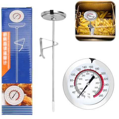 Frittierthermometer Fett Thermometer öl Küchenthermometer für Flüssigkeiten ölthermometer Küche Kochen Milchthermometer,Geeignet für Fleisch, Grill, Backofen, BBQ, Steak, Puten
