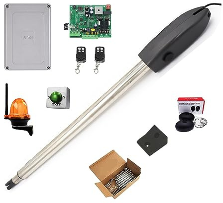 Motore per cancello scorrevole, Kit apricancello automatico Operatore cancello singolo for servizio legro for singola oscillazione fino a 19 piedi o 660 libbre Motore cancello sistema di controllo acc
