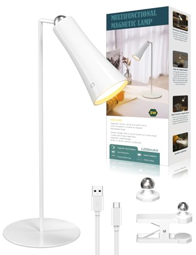 Klarlight 4-in-1 Lampada da Scrivania LED con Magnete, Ricaricabile USB Senza Fili, 3 Modalità Colore & Regolabile, 360° Regolabile per Lettura, Ufficio, Comodino, Clip-On/Montaggio a Parete, Torcia