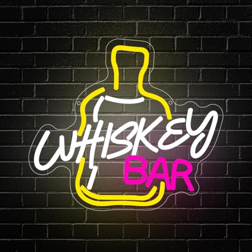 RuCvixkt Whiskey Bar Neon schild, LED Neonlichter zur Wanddekoration, USB-Stromversorgung Barschilder für Home, Man Cave, Bier Club Partys Geschenk für Jungs