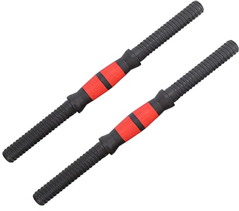 RIZGHWOY Barre di Manubri da 40 Cm Manici di Sollevamento Pesi con Dadi di Blocco da 4 Pezzi Pp Grip in Gomma per la Palestra della Palestra di Allenamento per la Forza delle Spalle Gambe