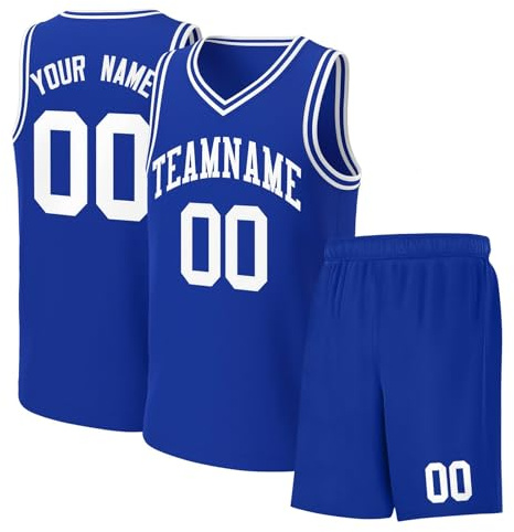 Generisch Personalisiert Basketball Trikot Atmungsaktiv Basketballtrikot Individuelles Spieltrikots Schnelltrocknend Trainingsanzug Ärmelloss Tops Und Shorts Anzug Sportanzug For Herren Damen Kinder