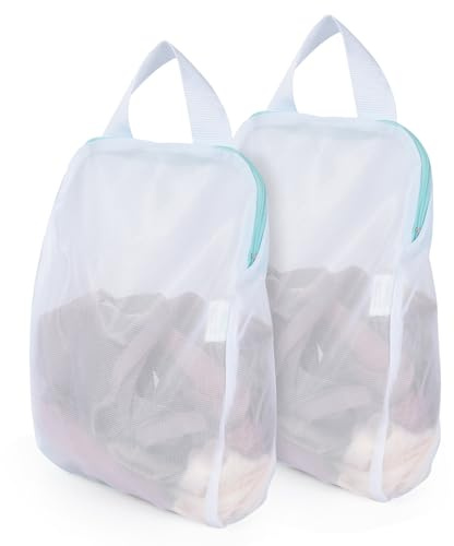 OTraki 2 Filet à Linge avec Poignées, 10 x 12 in Sac a Linge Machine a Laver avec Grande Ouverture Petits Filet De Lavage Suspendus pour Soutiens-Gorge, Lingerie, Chaussettes Et Vêtements De Bébé