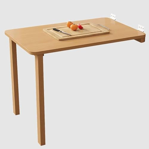DHMYDPDZ Mesa Plegable de Pared, Banco de Trabajo Plegable, con Estante de Almacenamiento, Escritorio, para Cocina y lavadero, Mesa de Bar de Pared Woodcolor-80 * 70cm/31.5 * 27.6in