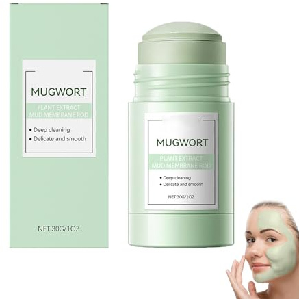 Masque en stick à l'argile d'armoise, masque facial hydratant et régulateur de sébum pour hommes et femmes, tous types de peau, élimine les points noirs et nettoie les pores,peaux sensibles (1 PCS)