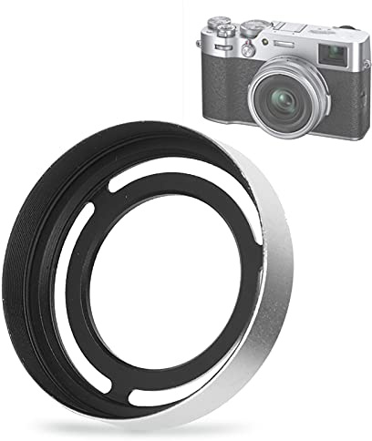 Plyisty LH X10 Paraluce in Metallo per X10 X20 X30, Parasole Cavo Rimovibile per Obiettivo della Fotocamera con Adattatore per Filtro da 52 Mm per Protezione Dall'abbagliamento (SILVER)