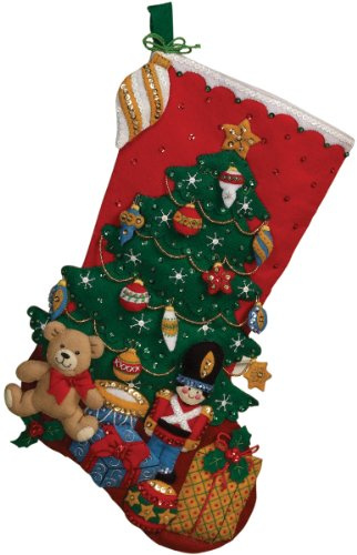 Bucilla Under The TreeChristmas Stocking Felt Applique Kit, 86303 18-Inch
