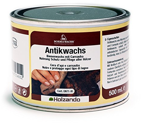 Borma Wachs Antikwachs EN-71/3 Zertifiziert, für Holzoberfläche 51 - Eiche hell, 500ml