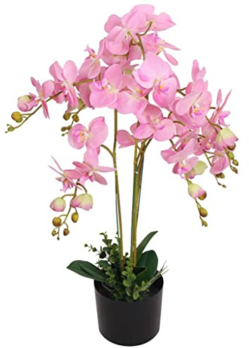 vidaXL Künstliche Orchidee mit Topf 75 cm Rosa