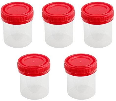 Romote 5x 40 ml Measuring Cup Plastik Graduierten Meßbecher Sterilcontainer mit Deckel