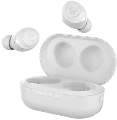JLab JBuds Air True Wireless Earbuds, Wireless Headphones Bluetooth - Wireless Ear Buds with USB Charging Case, IP55 Sweat Resistant Sports Earphones and Custom EQ3 Sound - Bluetooth Earbuds, White
