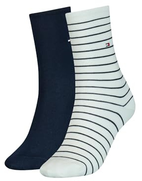 Tommy Hilfiger Damen Strick Socken TH SMALL Stripe, 2er Pack, 100 DEN