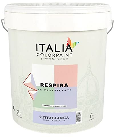 Respira Cittabianca Idropittura alla Calce Minerale Traspirante Igienizzante Antialga Antimuschio (Litri 4, Bianco)