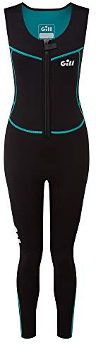Gill Dynamische Lange Jane Ärmelloser Neoprenanzug 4-Wege-Stretch-Wärmeschutz für alle Wassersportarten Paddelbrett Kajakfahren Segeln Schwimmen Surfen 3 mm für Damen (Schwarz, 14)