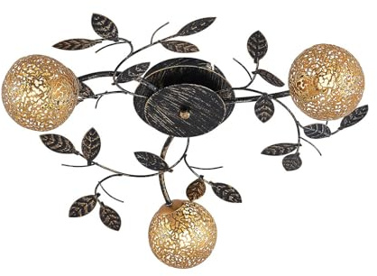 Lucande Taklampa 'Evory' (orientalisk/marockansk) i Guld av metaller för vardagsrum matsal (3 lamor, G9) - florentisk stil, lampa