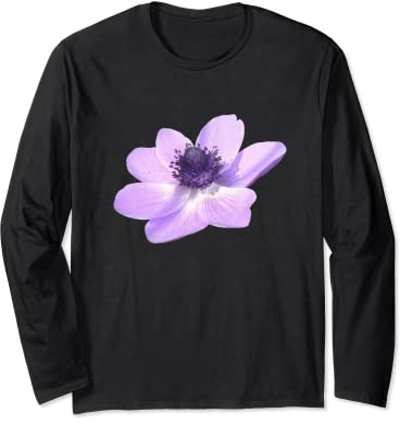 Anémone Coronaria Fleurs sauvages Lilas pâle Manche Longue