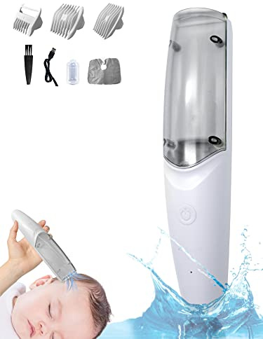 Haarschneidemaschine für Kinder. Silent Kabellos Haarschneider 48dB, Wasserdicht IPx7. Haarschneider für Kinder mit Keramikklinge für Empfindliche Haut und USB-Ladekabel.