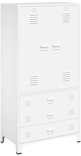 vidaXL Industrial Kleiderschrank Weiß 90x50x180 cm Metall