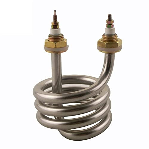 DHVIJA Spirale Acier Inoxydable Thermoplongeur Cuivre Tête Eau Distillée Élément Chauffant 80mm Tube Hauteur 220V 380V 2500W 3000W 4500W Joyous (Color : 2500W, Size : 110V)
