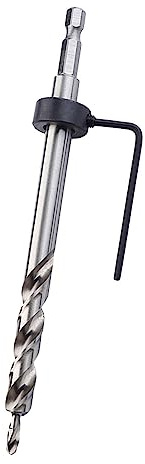 Pocket Hole Drill Bit Set, 9.5mm Hex Shank Twist Step Drill Bit with Depth Stop Collar and Wrench for DIY Woodworking