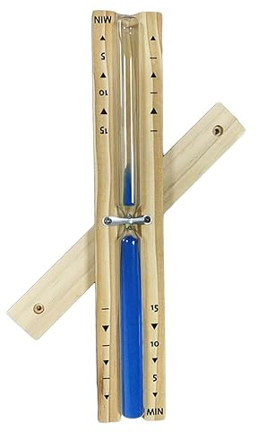 JISADER 15 Minuten Sanduhr Sanduhr Timer Klare Skala Holz Sauna Sanduhr Sauna Sanduhr für Spiele Yoga Servieren Catering Trainieren Lernen, Blau