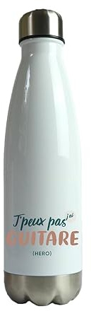 CADEAUX.COM - Gourde Personnalisable - J'peux Pas J'Ai Guitare - Gourde Isotherme Personnalisée - 500ml - Bouteille Thermos avec Message - Idée Cadeau Original- Cadeau Homme - Cadeau Femme