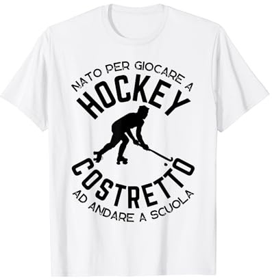 Giocatore di Hockey su Pista Hockeista Bambino Divertente Maglietta