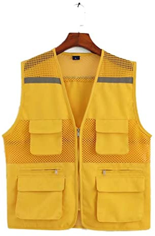 HASMI Arbeitssicherheitsweste Sicherheitsweste Reflektierendes Mesh, Warnweste mit Taschen und Reißverschluss, Ultraleicht und bequem, Sicherheitsweste zum Laufen/Gehen Hochsichtbar, reflektierend